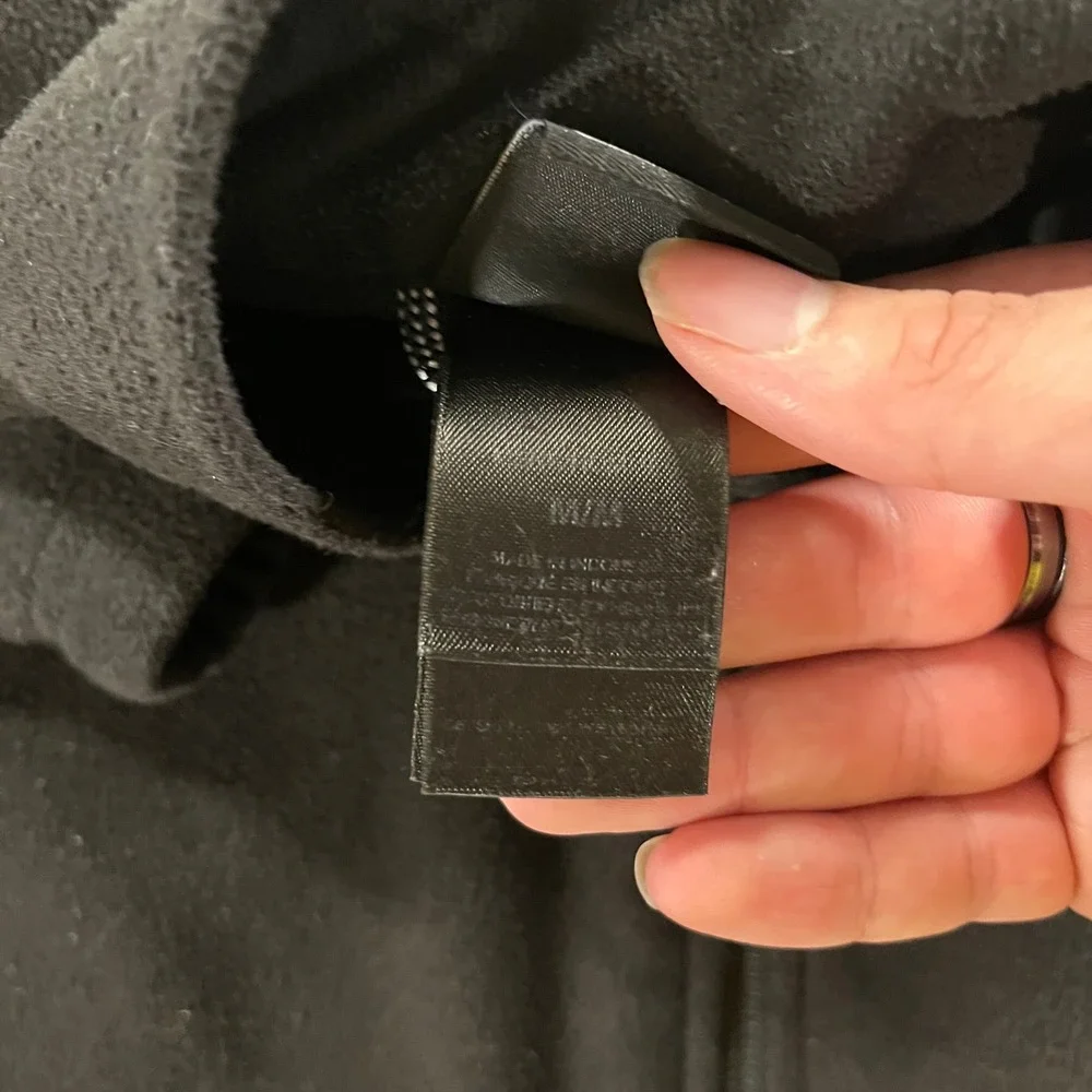 The North Face Fleece Jacket Mens Medium Black Full Zip Mock Neck Logo